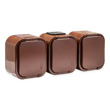 Trojzásuvka VDT IP54 TIMEX NT-316B2 hnedá