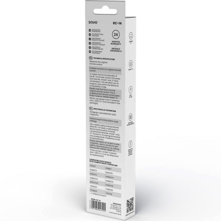 Ovládač diaľkový HISENSE Smart TV SAVIO RC-14