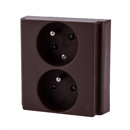 Dvojzásuvka panelová SEZ Z3226-G hnedá