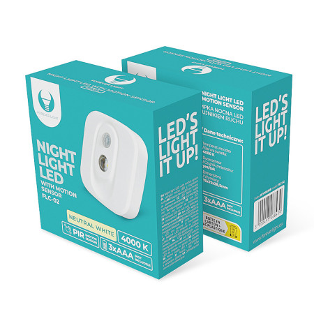 Svietidlo nočné LED FOREVER FLC-02 na batérie s pohybovým senzorom (3xAAA)
