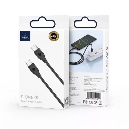 Kábel USBC-USBC 1m 67W biely WIWU