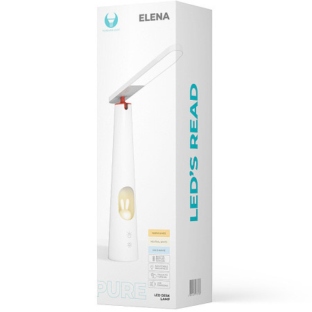 Lampa stolová LED 4W 3-6500K CCT nabíjateľná biela FOREVER FLB-150 ELENA