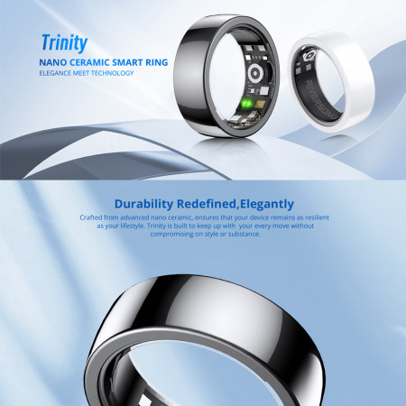 Prsteň inteligentný TRINITY smart ring SR01 white size 8