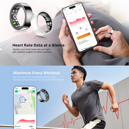 Prsteň inteligentný TRINITY smart ring SR01 white size 8