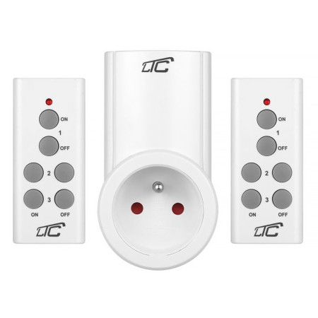 Zásuvky diaľkovo ovládané 1+2x diaľkový ovládač 10A LTC LXU206