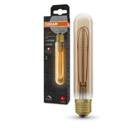 Žiarovka OSRAM LED Vintage 1906 E27 4,8W/822 FILAMENT GOLD TUBULAR DIM