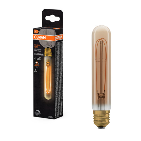 Žiarovka OSRAM LED Vintage 1906 E27 4,8W/822 FILAMENT GOLD TUBULAR DIM