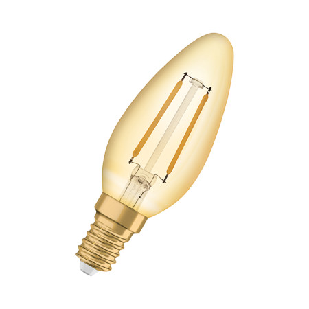 Žiarovka OSRAM LED 1906 E14 2,5W/824 CLB25 FILAMENT GOLD sviečka